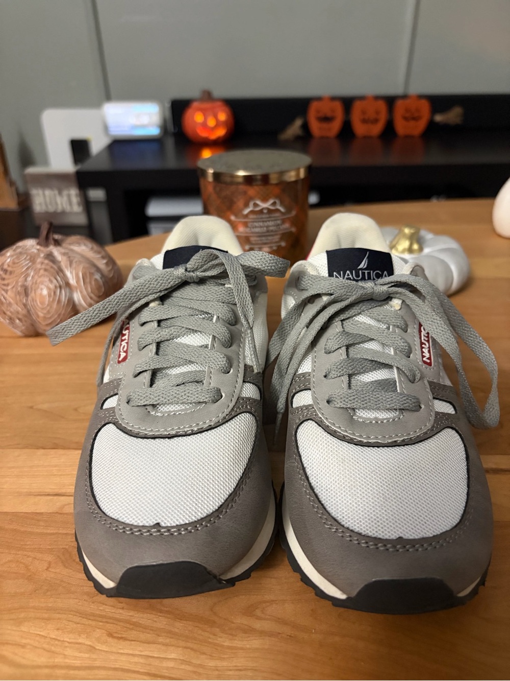 Nautica Boy’s Gray and White Casual Lace-Up Sneakers - Picture 1 of 7